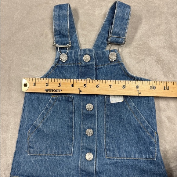 7 for all Mankind Denim 100% Cotton Button Front Overall Blue Jean Dress 12 M - Picture 7 of 14